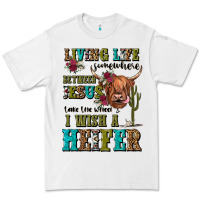 White living life somewhere between jesus take the wheel Premium Tee - JahusDesignShop