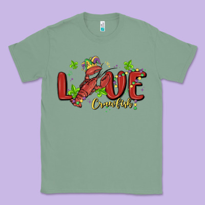 Mardi Gras Love Crawfish Classic Tee Designed By Maliassmallbusiness