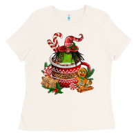 Bone christmas coffee afro gnome Ladies Tee - FaDigitalArtStudio