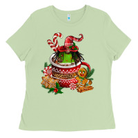 Matcha christmas coffee afro gnome Ladies Tee - FaDigitalArtStudio
