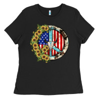 Black Peace sign Ladies Tee - JahusDesignShop