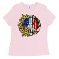 Bubblegum Pink Peace sign Ladies Tee - JahusDesignShop
