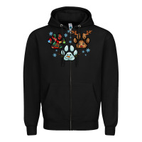 Black Christmas paws Zipper Hoodie - RanaPortraitStore