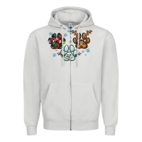 Dove Grey Christmas paws Zipper Hoodie - RanaPortraitStore