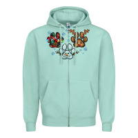 Seafoam Christmas paws Zipper Hoodie - RanaPortraitStore