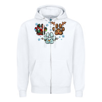 White Christmas paws Zipper Hoodie - RanaPortraitStore