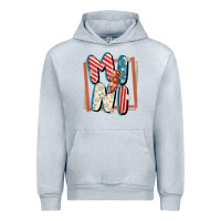Heather Grey 4th of July mini with lightning bolt Urban Hoodie - FaDigitalArtStudio