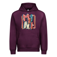 Mauve Wine 4th of July mini with lightning bolt Urban Hoodie - FaDigitalArtStudio