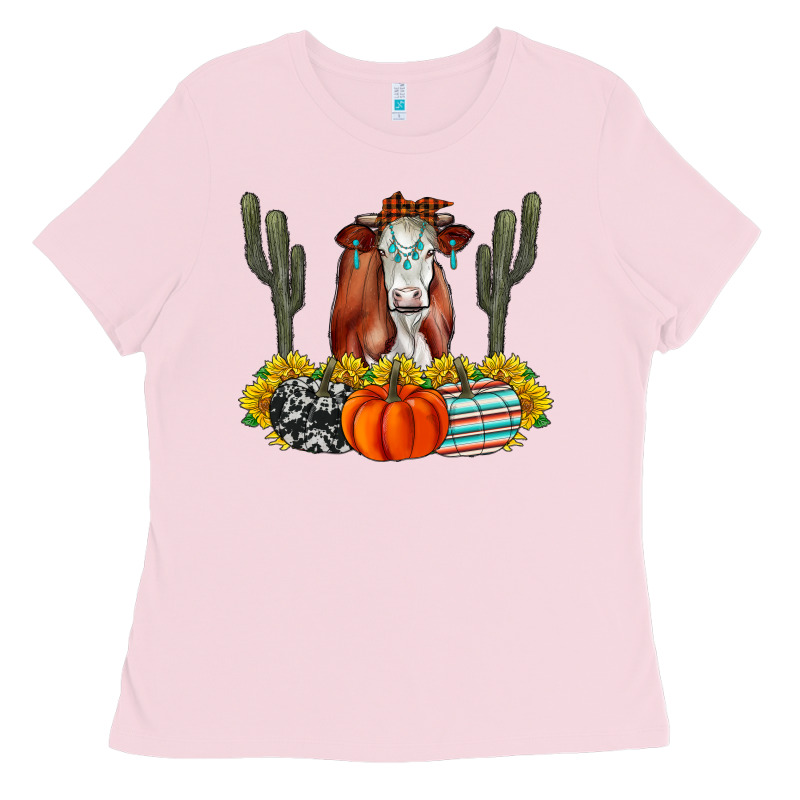 Fall Cow Ladies Tee by CowhideDigitalArt | Teevron
