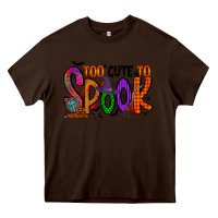 Chocolate Brown too cute to spook Heavy Core Tee - RacoonDesign