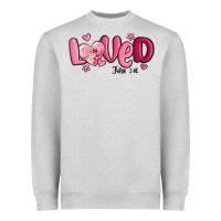 Heather Grey valentine's day loved john 3 16 Heavyweight Sweatshirt - MaliasSmallBusiness