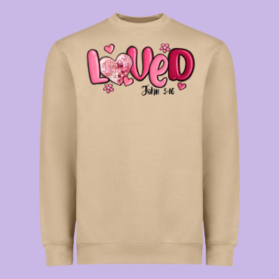 Valentine's Day Loved John 3 16 Heavyweight Sweatshirt Designed By Maliassmallbusiness