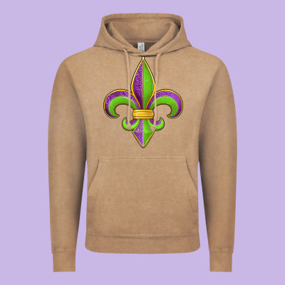 Mardi Gras Fleur De Lis Leopard Vintage Hoodie Designed By Jasminsmagicworld