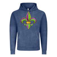 Vintage Denim mardi gras fleur de lis leopard Vintage Hoodie - Jasminsmagicworld
