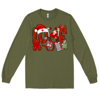 Army Green christmas love nurse Long Sleeve Tee - NancyCooperArtShop