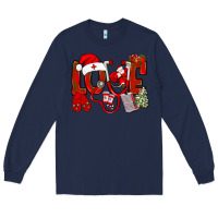 Navy christmas love nurse Long Sleeve Tee - NancyCooperArtShop
