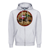 Heather Grey Christmas Tractor Zipper Hoodie - RanaPortraitStore