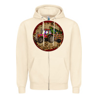 Sandshell Christmas Tractor Zipper Hoodie - RanaPortraitStore