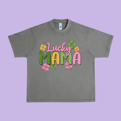 Lucky Mama Urban Heavy Tee Designed By Maliassmallbusiness