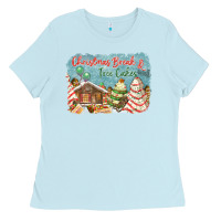Baby Blue christmas break and tree cakes Ladies Tee - FaDigitalArtStudio