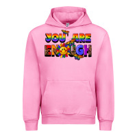 Fuchsia Pink you are enough Urban Hoodie - FaDigitalArtStudio
