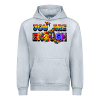 Heather Grey you are enough Urban Hoodie - FaDigitalArtStudio