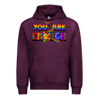 Mauve Wine you are enough Urban Hoodie - FaDigitalArtStudio