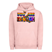 Pigment Salmon you are enough Urban Hoodie - FaDigitalArtStudio