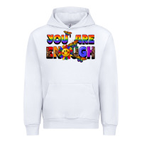 White you are enough Urban Hoodie - FaDigitalArtStudio