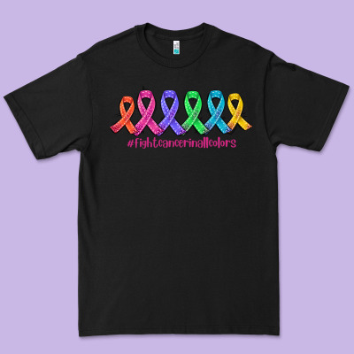 Fight Cancer In All Colors Premium Tee Designed By Adodesignshop