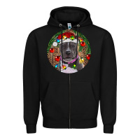 Black Christmas Pitbull Zipper Hoodie - RanaPortraitStore
