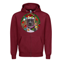 Burgundy Christmas Pitbull Zipper Hoodie - RanaPortraitStore