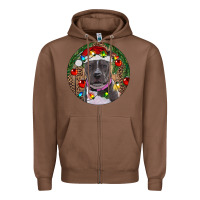 Chestnut Christmas Pitbull Zipper Hoodie - RanaPortraitStore