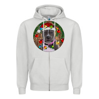 Dove Grey Christmas Pitbull Zipper Hoodie - RanaPortraitStore