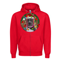 Red Christmas Pitbull Zipper Hoodie - RanaPortraitStore