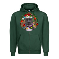 Sports Green Christmas Pitbull Zipper Hoodie - RanaPortraitStore