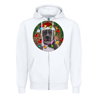 White Christmas Pitbull Zipper Hoodie - RanaPortraitStore