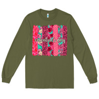 Army Green valentines day brushstroke background brushstroke Long Sleeve Tee - NancyCooperArtShop