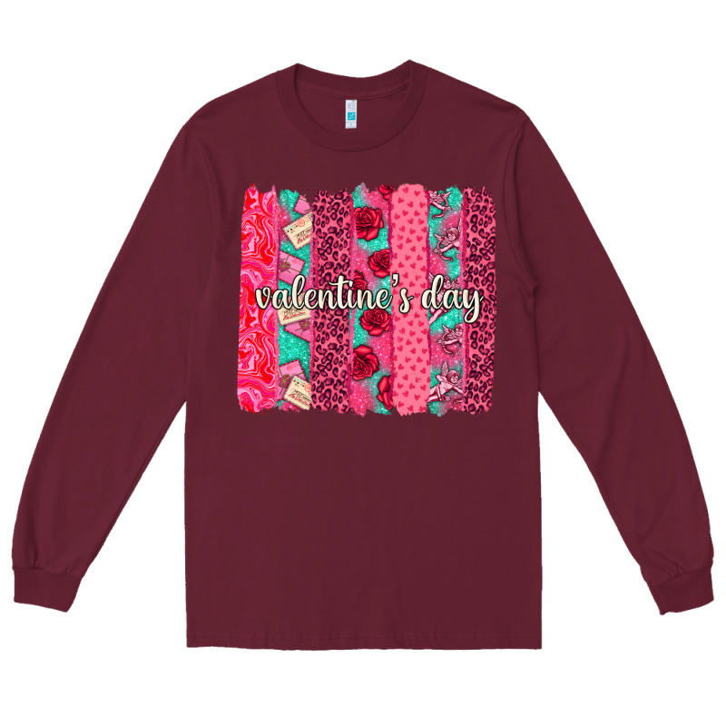 Valentines Day Brushstroke Background Brushstroke Long Sleeve Tee by NancyCooperArtShop | Teevron