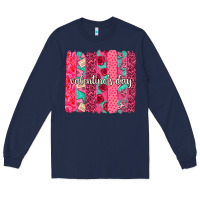 Navy valentines day brushstroke background brushstroke Long Sleeve Tee - NancyCooperArtShop