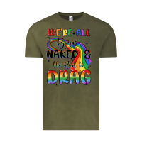 Vintage Olive we're all born naked the rest is drag Vintage Tee - MaliasSmallBusiness