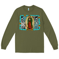 Army Green Gemstone our lady of Guadalupe Long Sleeve Tee - JahusDesignShop