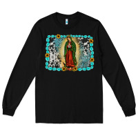 Black Gemstone our lady of Guadalupe Long Sleeve Tee - JahusDesignShop