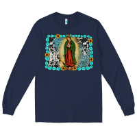 Navy Gemstone our lady of Guadalupe Long Sleeve Tee - JahusDesignShop