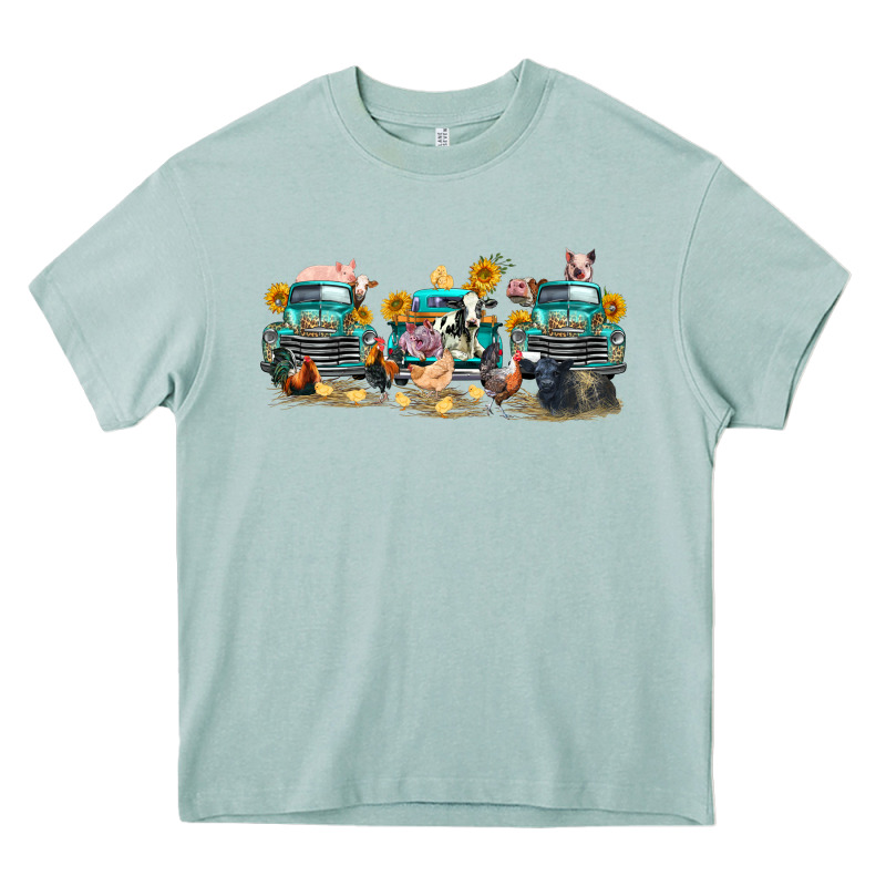 Western Farm Trucks Farm Animals Heavy Core Tee by FaDigitalArtStudio | Teevron
