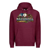 Burgundy Wild about Baseball Premium Hoodie - HowdyJamesFarm
