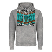 Cloud Rock western cowhide leopard turquoise fringed Vintage Hoodie - BarkalooDesign