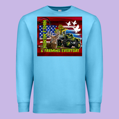 Hunting Fishing & Farming Everyday Premium Sweatshirt Designed By Tumblerdesignbyshophia