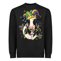 Black mardi gras cow Heavyweight Sweatshirt - MaliasSmallBusiness