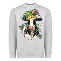 Heather Grey mardi gras cow Heavyweight Sweatshirt - MaliasSmallBusiness